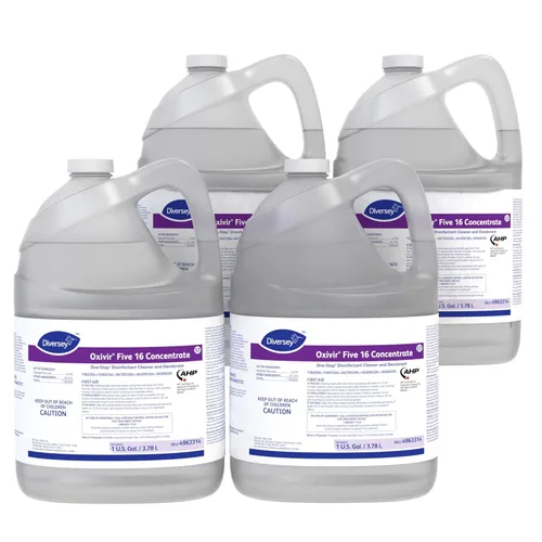 Miniatura 5 de Oxivir Diversey 4963314 Five 16 Limpiador líquido desinfectante de fuerza hospitalaria de un solo paso, peróxido de hidrógeno acelerado