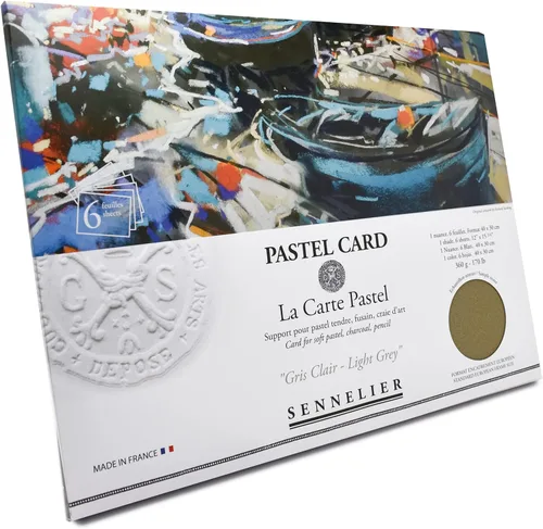 Miniatura 2 de SENNELIER La Carte - Pochette de tarjeta pastel, 15.75 x 11 pulgadas, gris claro monocromático