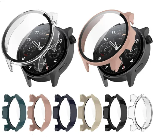 [Paquete de 6] Senter Funda para xiaomi Watch S1 Pro Funda protectora de vidrio templado, PC duro de 360 °, antiarañazos, antipolvo, HD, funda 6
