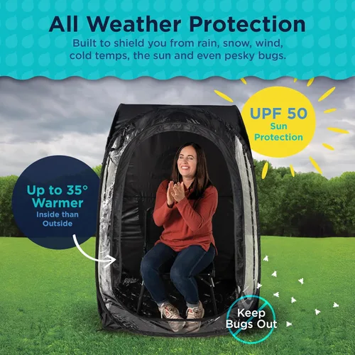Miniatura 5 de WeatherPod® Pop-Up Sports Tent 1-2 Person – Instant Setup MyPod™ Original Shark Tank All-Weather Shelter for Outdoor Sports, Rain, Wind & Cold