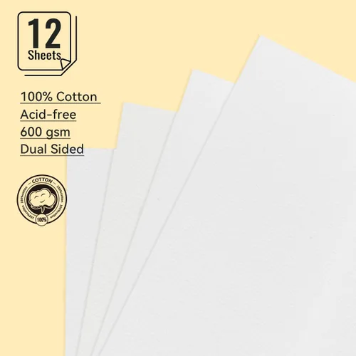 Miniatura 2 de Lightwish Cuaderno de bocetos de acuarela, diario de acuarela 100% algodón sin ácidos, papel de acuarela de prensa en frío de 21.16 oz/m² para Dorado