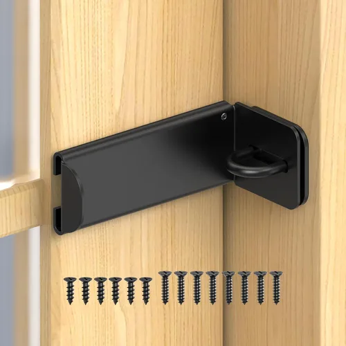 Cerraduras de puerta de ángulo recto de 90 grados, pestillo deslizante grueso de 3.3 pulgadas para apertura interior, armario, cobertizo/puerta de