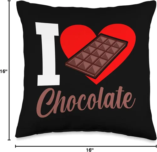 Miniatura 4 de Love Chocolate Milk Mousse Candy Bar Eater Sayings I Love Funny Chocolates Lover Eater - Almohada gráfica, 16.0 x 16.0 in, multicolor