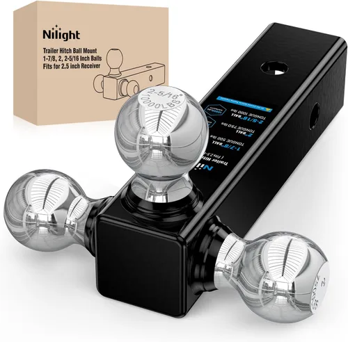Miniatura 36 de Nilight Receptor de enganche de grillete de 2 pulgadas, 45000 libras, resistencia a la rotura, grillete de anillo en D de 3/4 pulgadas con pasador