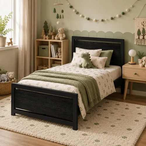 Miniatura 6 de Catrimown - Bases de cama individuales con cabecero, base de cama metálica de tamaño individual con fuerte soporte de listones de acero, cama