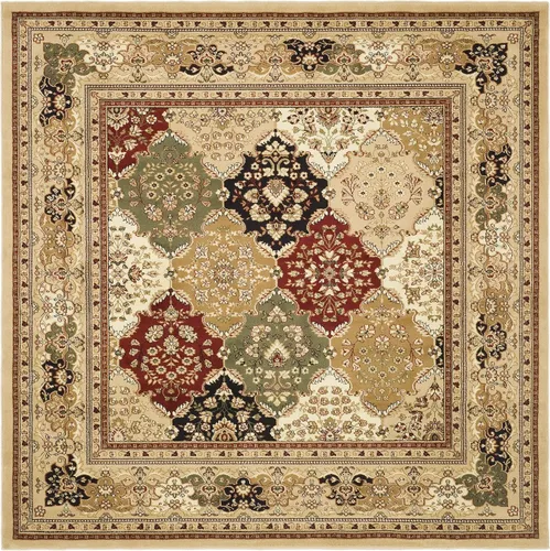 Miniatura 3 de SAFAVIEH Lyndhurst Collection LNH221C - Alfombra cuadrada de 8 pies multicolor / beige tradicional oriental, no desprende pelusa, para sala