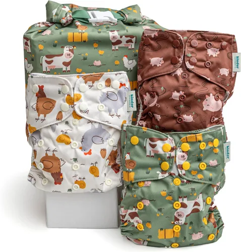 Miniatura 27 de Kinder Juego de 5 pañales de tela reutilizables para bebé, estilo bolsillo, camiseta atlética que absorbe la humedad, recién nacido a orinal 7-60