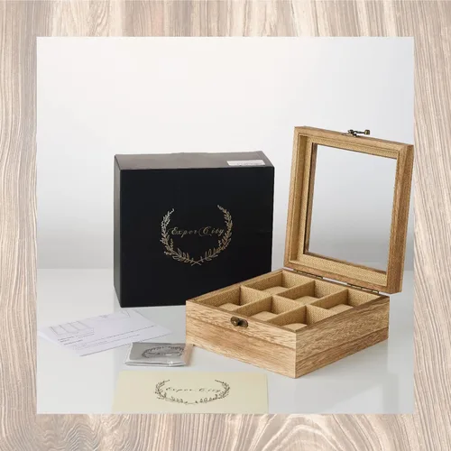 Miniatura 3 de Exper City Caja de reloj organizador de reloj de regalo para el día de San Valentín para hombres y mujeres 6 ranuras almacenamiento de exhibición