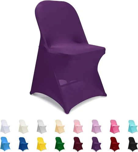 Miniatura 14 de ManMengJi Fundas para sillas plegables amarillas, fundas universales para sillas de 6 piezas, se adaptan a la mayoría de sillas plegables sin