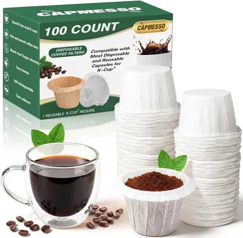 Miniatura 15 de CAPMESSO Filtros de papel desechables para café Reemplazo de filtros de café Kerig Filtros de café compatibles con cápsulas reutilizables de una