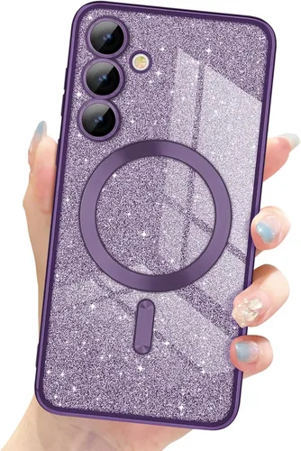Miniatura 18 de Newseego Funda ultra magnética para Samsung Galaxy S22, funda de lujo con purpurina para mujeres y niñas, protección completa de la lente de la Negro