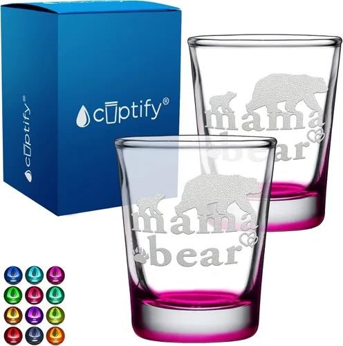 Miniatura 41 de Cuptify Regalos para baby shower, para la nueva mamá, EST 2023, 2 onzas, con fondo negro, juego de 2 vasos grabados para fiesta, regalo