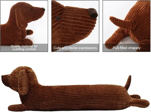 Miniatura 3 de Almohada de Felpa Gigante de Perro Salchicha de 27.5 Pulgadas, Cachorro Lobo Animal de Peluche Abrazable de Cuerpo Largo, Almohada Decorativa