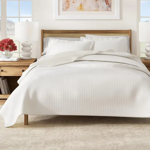 Miniatura 15 de Great Bay Home Full/Queen Quilt Set - 3-Piece Seersucker Box-Stitched Bedding Set - Soft, Lightweight, All-Season Bedspread (White)