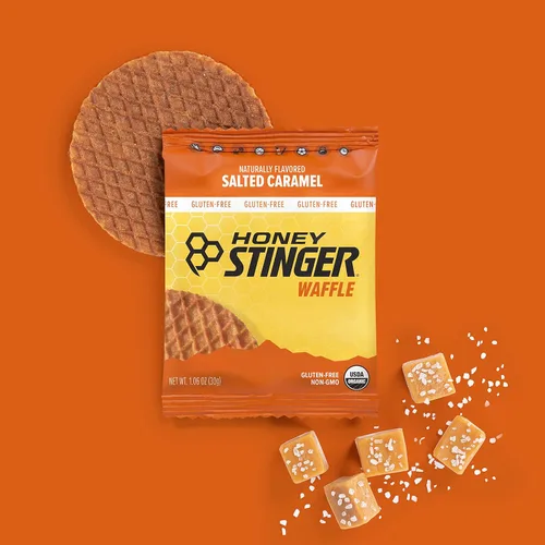 Miniatura 6 de Honey Stinger Waffle orgánico sin gluten con caramelo salado, energía Stroopwafel para ejercicio, resistencia y rendimiento, nutrición deportiva