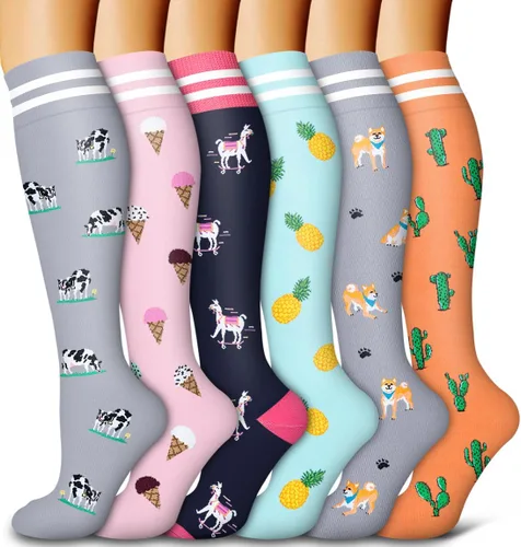 Miniatura 157 de 6 Pack Copper Compression Socks for Women and Men Circulation-Best Support for Medical, Running,Nursing,Athletic
