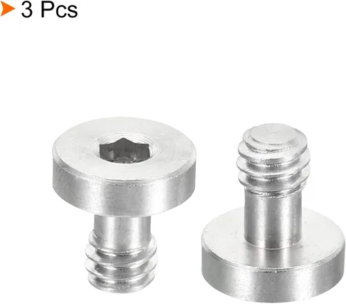 Miniatura 3 de PATIKIL Tornillo trípode de liberación rápida de 1/4"-20 roscas de 0.512 in de longitud, paquete de 3 tornillos de ranura hexagonal de acero