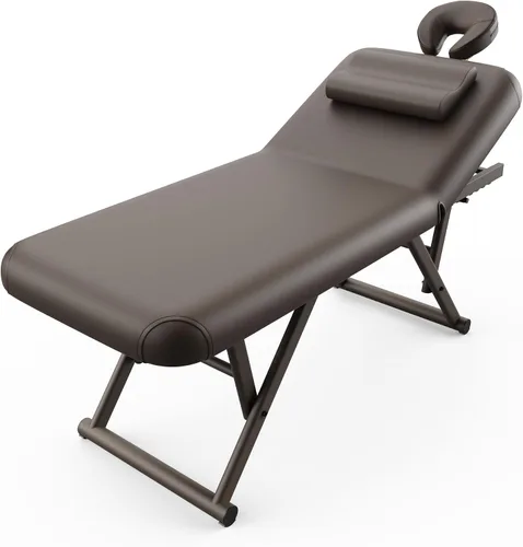 pouseayar Mesa de masaje ajustable con almohada facial y reposacabezas, resistente y sólida, silenciosa y fácil de ajustar, respaldo ajustable,