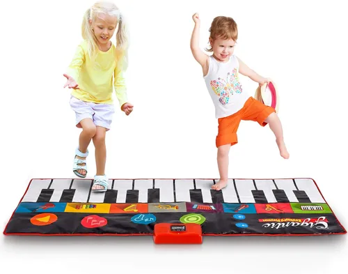 Abcotech - Alfombrilla de piano de suelo para niños, teclado gigante de pista de baile, juguetes sensoriales | Modos de reproducción, grabación,