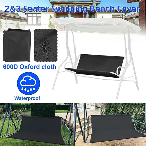 Miniatura 2 de Funda de cojín para columpio, funda de repuesto para asiento de columpio de 2 y 3 plazas, impermeable grueso 600D Oxford, funda de repuesto