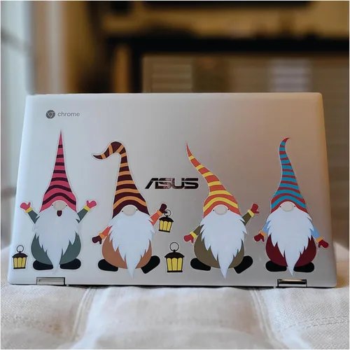 Miniatura 9 de Juego de 12 calcomanías de gnomos para laptop, calcomanías de gnomos para laptop, calcomanías estéticas para computadora portátil, calcomanías