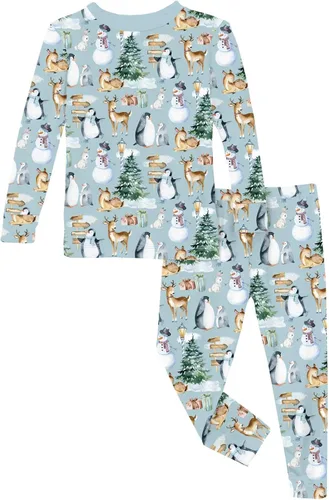 Miniatura 43 de KicKee Pants Conjunto de pijama de manga larga con estampado de piezas
