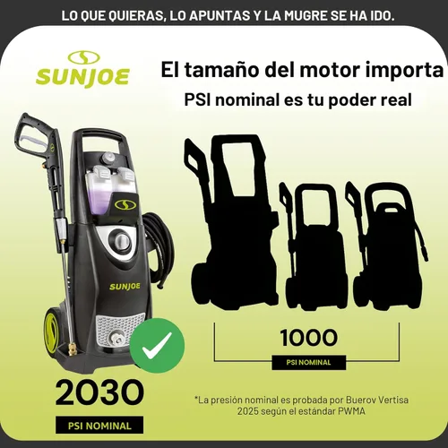 Miniatura 4 de Sun Joe SPX3000 2030 Max PSI 1.76 GPM 14.5-AMP Lavadora eléctrica de alta presión, limpieza automóviles / cercas / patios