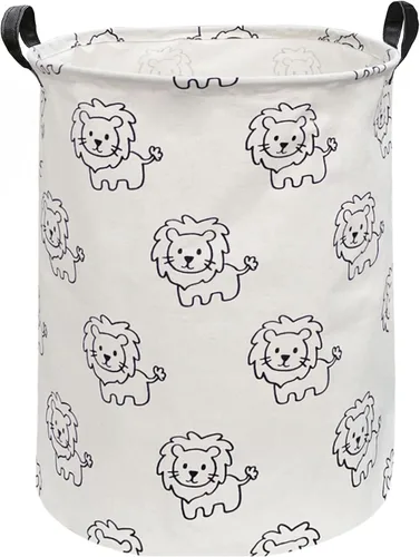 ESSME - Cesta de almacenamiento grande, de tela con asas, plegable, para la ropa, el hogar, como regalo, organizador de juguetes Leones