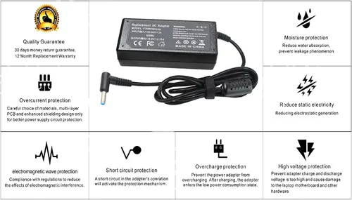 Miniatura 5 de Cargador para portátil HP Smart Blue Tip Pavilion x360 x2 11 13 15 Elitebook 830 840 850 G3 G4 G5 G6 Probook 450 G5 640 650 G2 Spectre l25296-002