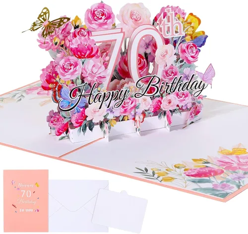 Miniatura 8 de Tarjeta desplegable de 60 cumpleaños para ella, tarjeta de felicitación desplegable de feliz 60 cumpleaños para mujeres, hermosa tarjeta