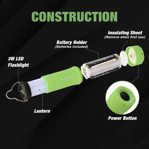 Miniatura 7 de EverBrite Mini Linternas y Faroles 2 en 1, Combo de Linterna con Zoom con 3 Modos, Artículos Esenciales para Acampar, Farol de 2 Piezas a Batería