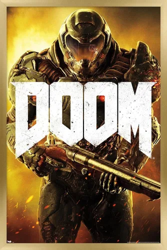 Miniatura 16 de Doom - Póster de pared marino, 22.4 pulgadas de largo x 14.7 pulgadas, versión enmarcada en madera de granero