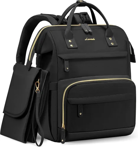 LOVEVOOK Mochila de Pañales, Bolsa de Bebé con Estación de Cambio, Mochila Grande de Pañales para Mamás y Papás, Accesorios de Cuero Impermeables,