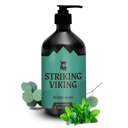 Miniatura 13 de Striking Viking Jabón/champú para barba de sándalo para hombres, 17 onzas, sin parabenos ni sulfatos, aceite de jojobal para todo tipo de barba