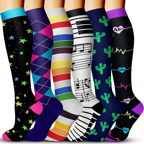 Miniatura 31 de Calcetines de compresión para mujeres y hombres 15-20 mmHg, mejores para uso médico, enfermería, para correr, atletismo, varices, viajes