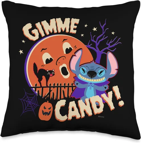 Disney Stitch Gimme Candy Spooky - Cojín para Halloween, 16.0 x 16.0 in, multicolor