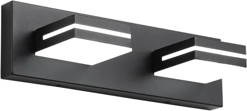 SineRise - Lámpara LED para tocador de baño - Moderna lámpara regulable de acrílico con acabado negro mate para iluminación de pared sobre el espejo