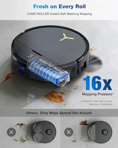 Miniatura 3 de ECOVACS DEEBOT X9 PRO Omni Robot Aspirador y Fregasuelos, 16,600Pa de succión potente, fregona OZMO con rodillo autolavable instantáneo, ZeroTangle