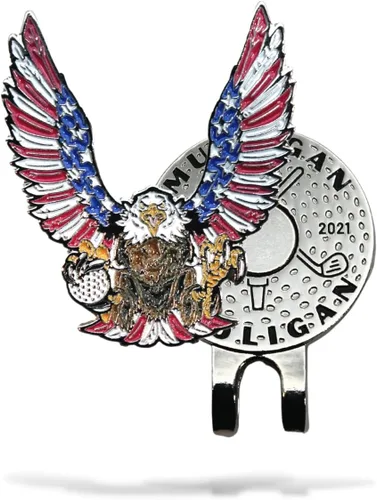 Miniatura 64 de MULLIGAN HOOLIGAN® Marcador de pelota de golf + clip magnético para sombrero Esmalte de alta calidad Regalo divertido para los amantes del golf