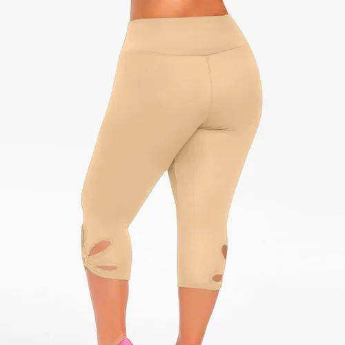 Miniatura 37 de Pantalones capri para mujer, estilo casual, de verano, elásticos, de cintura alta, pantalones de yoga, ajuste atlético, pantalones deportivos