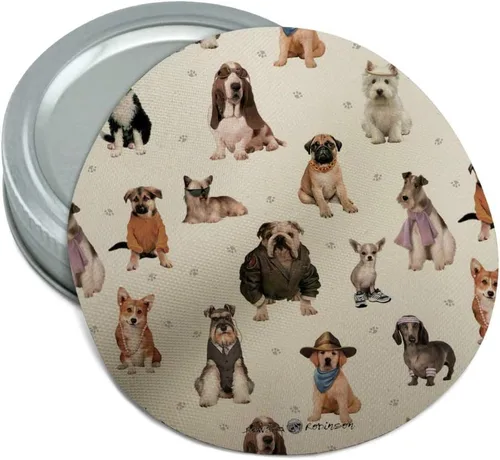 Cool Dogs in Outfits - Abridor de tapa con agarre redondo de goma antideslizante para frascos