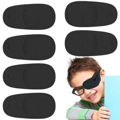 Parche para ojos, 6 parches para ojos para adultos y niños, parche reutilizable para ojos perezosos, ambliopía, estrabismo y después de la cirugía,