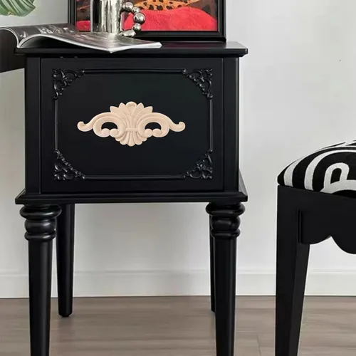 Miniatura 5 de Apliques de madera - Onlays tallados a mano (sin pintar) para puerta, pared, gabinete, chimenea y armario