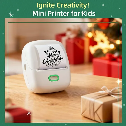 Miniatura 2 de ORGSTA Impresora de calcomanías Mini impresora S002 PrintPods Bluetooth portátil con 1 rollo de papel térmica sin tinta impresora impresora portátil