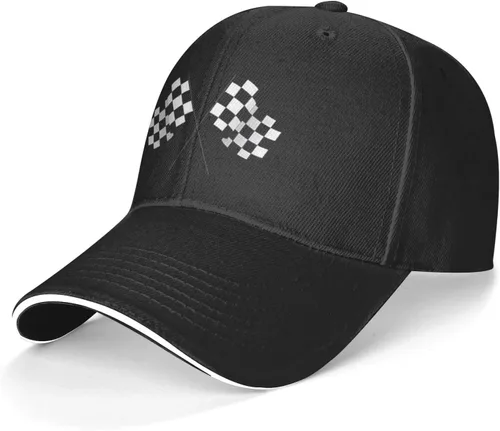 Miniatura 6 de Waldeal Men's Baseball Caps Checkered Flags Race Car Flag Pole Adjustable Dad Hat