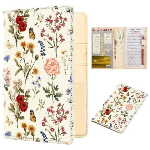 Miniatura 34 de CoBak - Libreta para meseros, organizador compacto con bolsillos transparentes y para dinero, portabolígrafo, se ajusta perfectamente al delantal