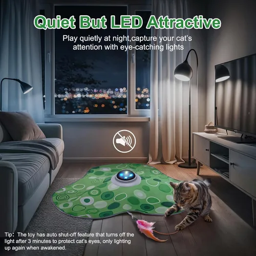 Miniatura 4 de Juguete interactivo para gatos, juguetes para gatos de interior, activado por el tacto, recargable por USB, pluma móvil, para todas las razas, gatos