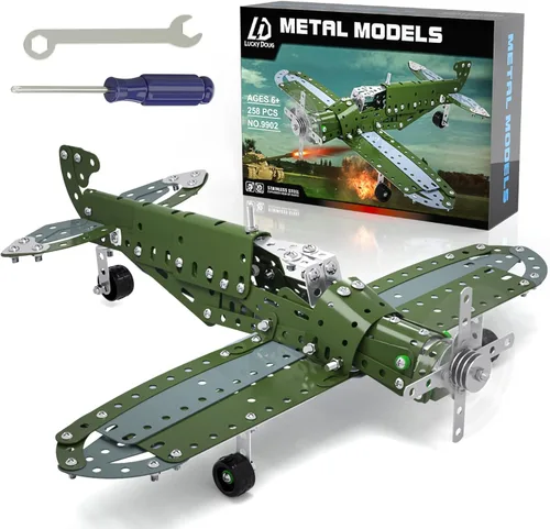 Lucky Doug Juguetes de construcción, modelo de avión – Juguetes de construcción de bricolaje para niños de 8 a 12 años, juguetes de ciencia de