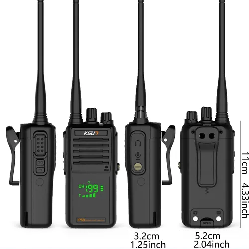 Miniatura 3 de Radio marina VHF bidireccional de mano IP68, pantalla LED impermeable, canales marinos internacionales, 136-174 MHz 8000 mAh, batería KSUN P85