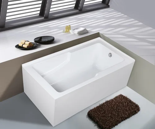 Miniatura 5 de Aqua Eden VTAM6032R22S - Bañera esquinera de acrílico de 60 pulgadas con 2 paredes con delantal de esquina, orificio de drenaje a la derecha